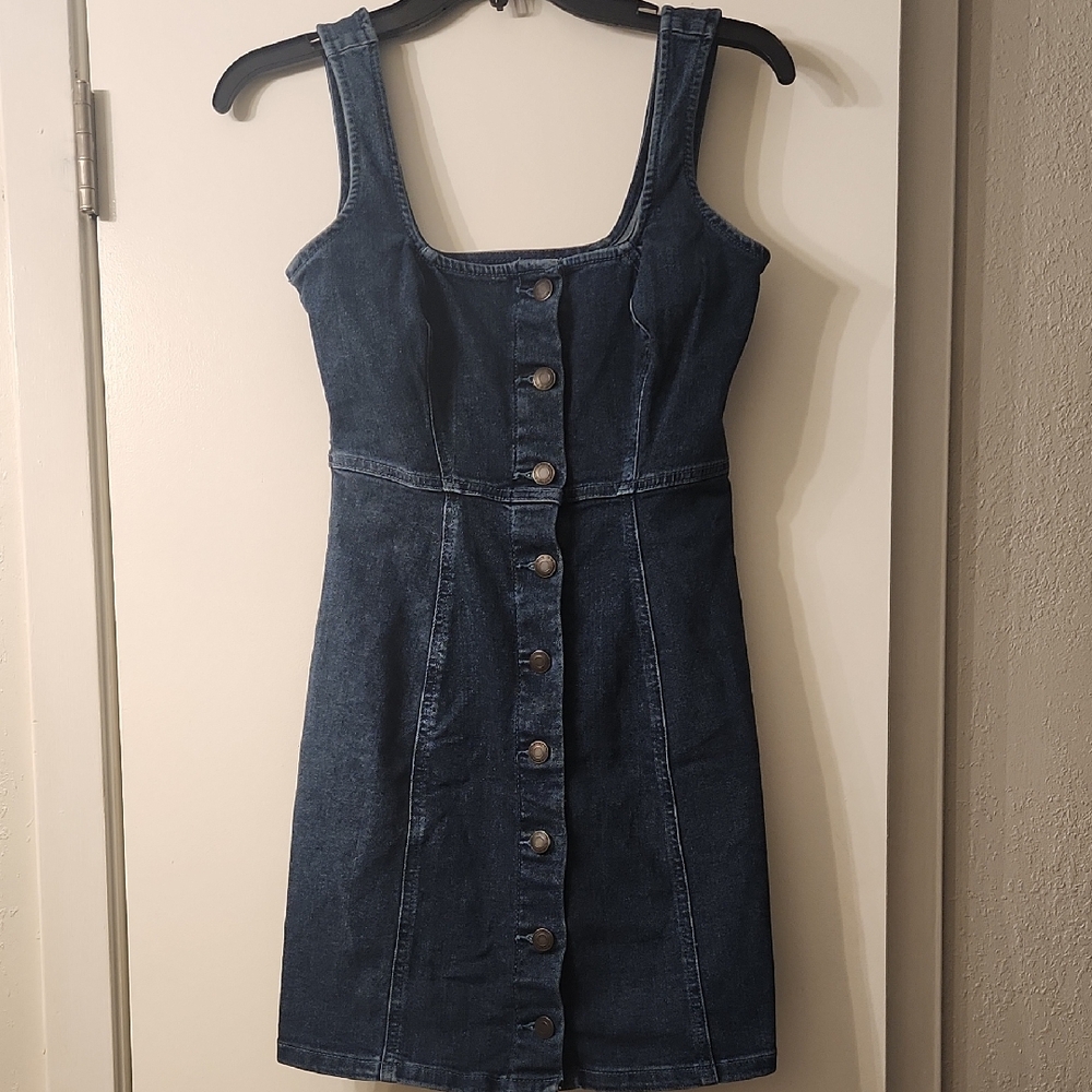 Denim Button-Down Dress